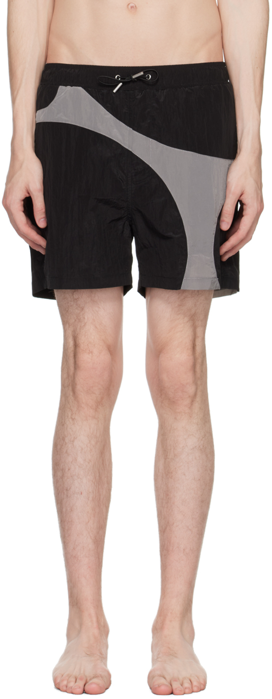 Heliot Emil Black & Gray Converged Shorts