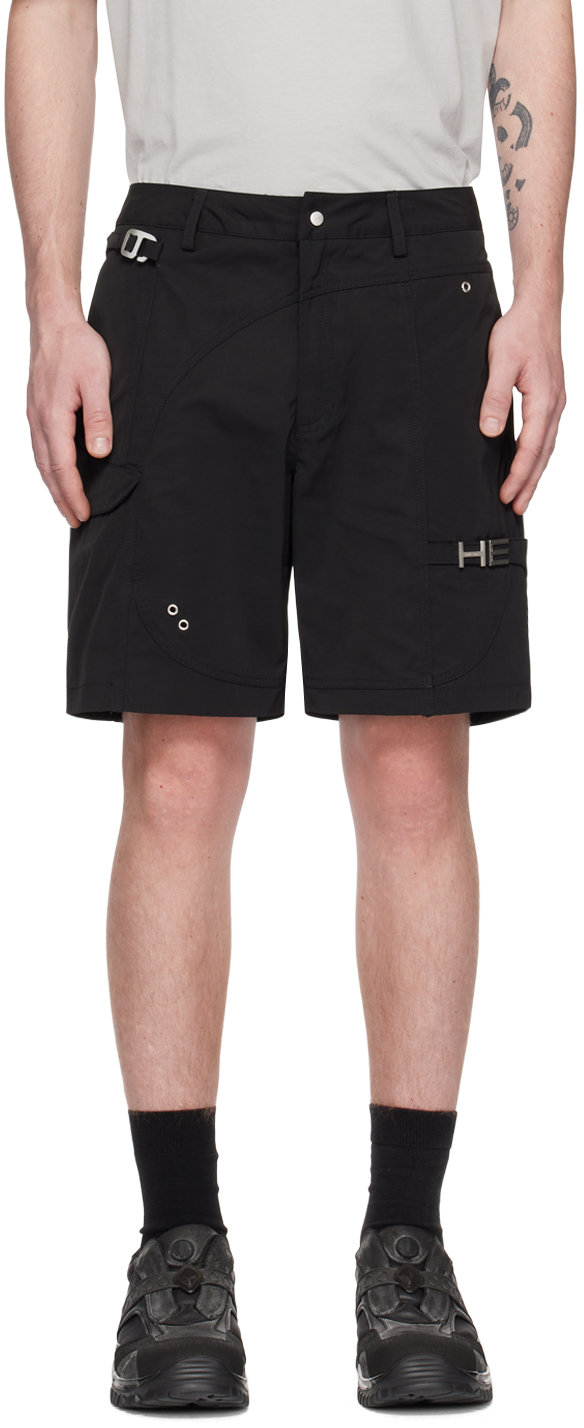 Heliot Emil Black Minimal Shorts
