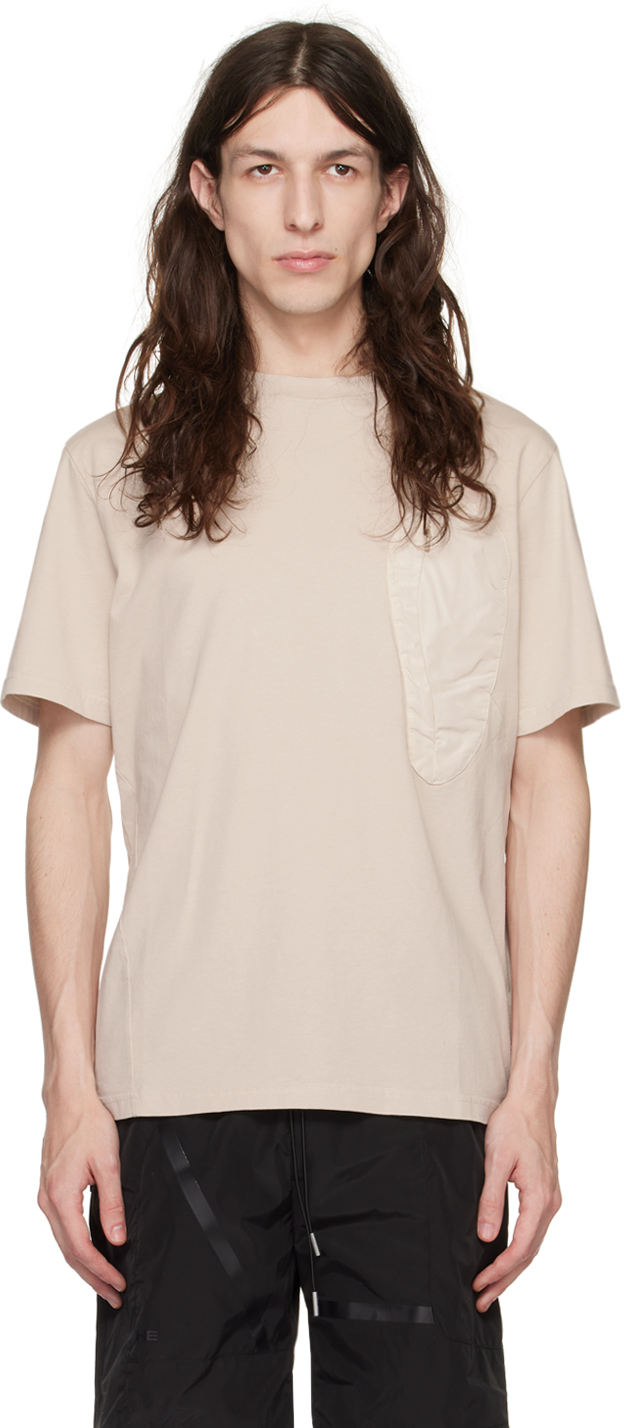 Heliot Emil Shaped Pocket T-shirt In Stone