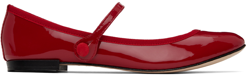 Shop Repetto Red Lio Ballerina Flats In 550 Flamme