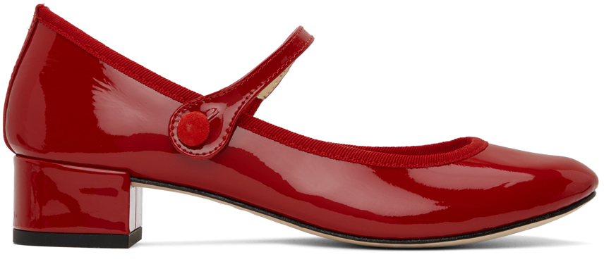 Repetto Red Rose Heels In 550 Flamme