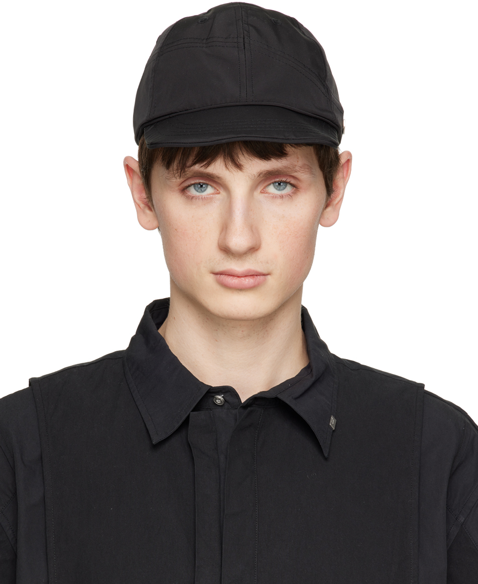 C2H4: Black Basics Flat Cap | SSENSE UK