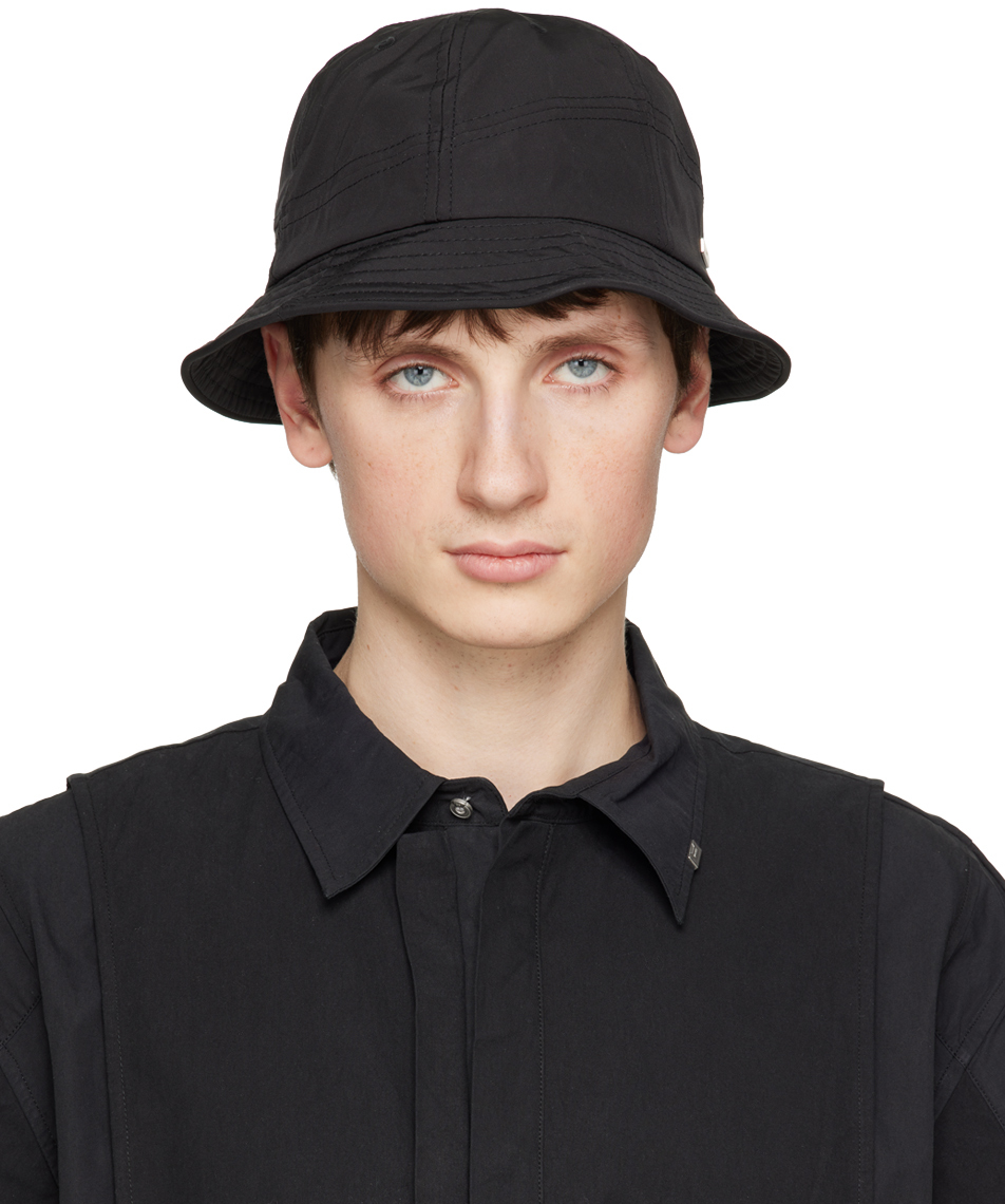 C2h4 Black Curvilinear Bucket Hat In Vanward Black