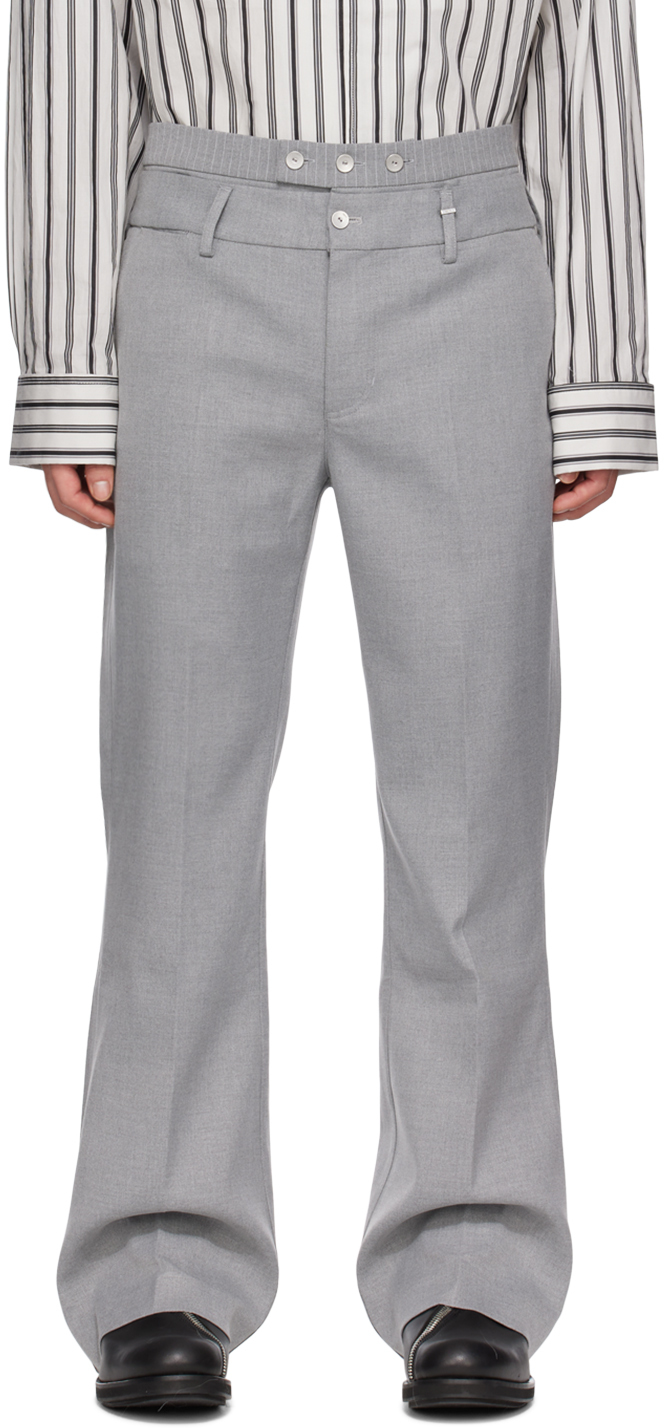 C2h4 Gray Corbusian Tailored Trousers In Formal Gray