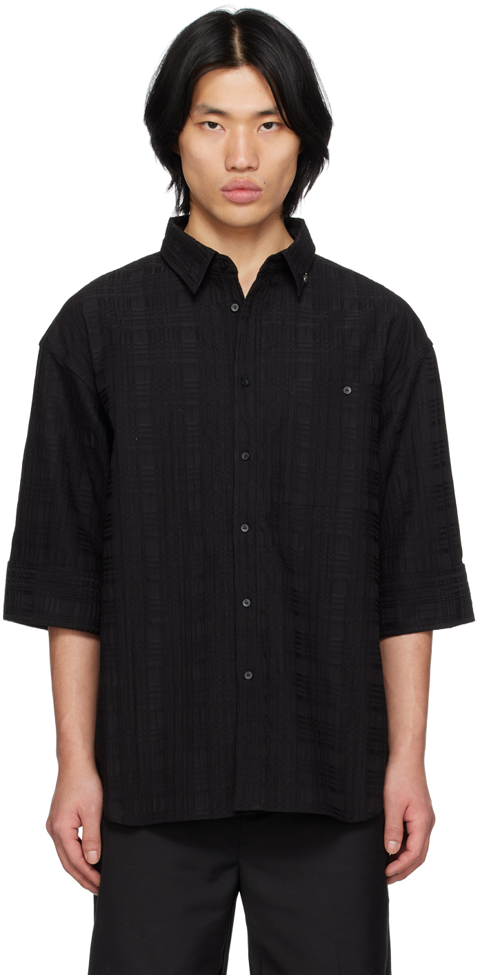 Black Corbusian Fold-Over Shirt