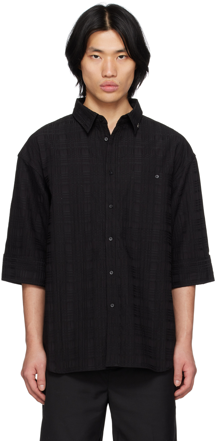 Black Corbusian Fold Over Shirt