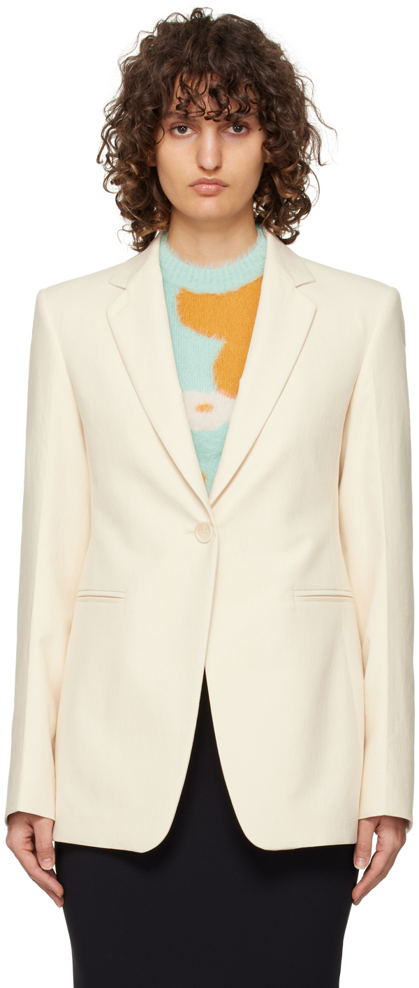 Shop Sportmax Off-white Anselmo Blazer In 003 Ivory