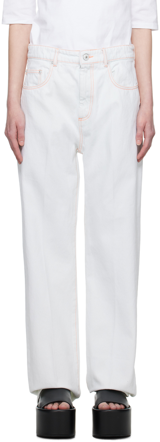 Sportmax White Low-rise Jeans In 023 White