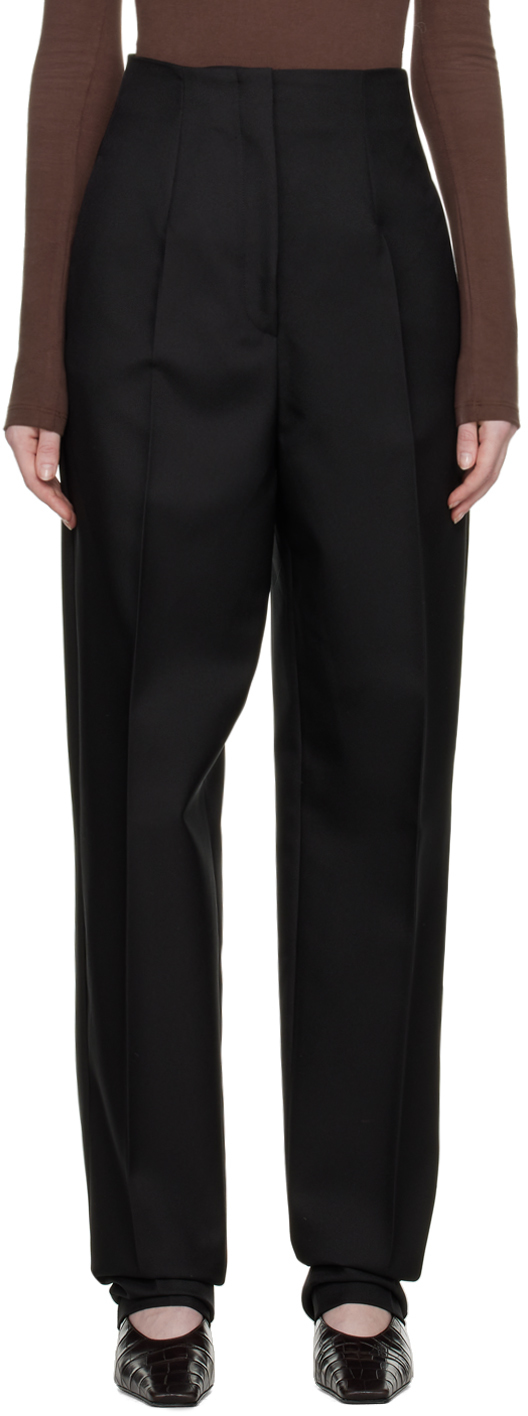 Sportmax Black Carrot-fit Trousers In 003 Black