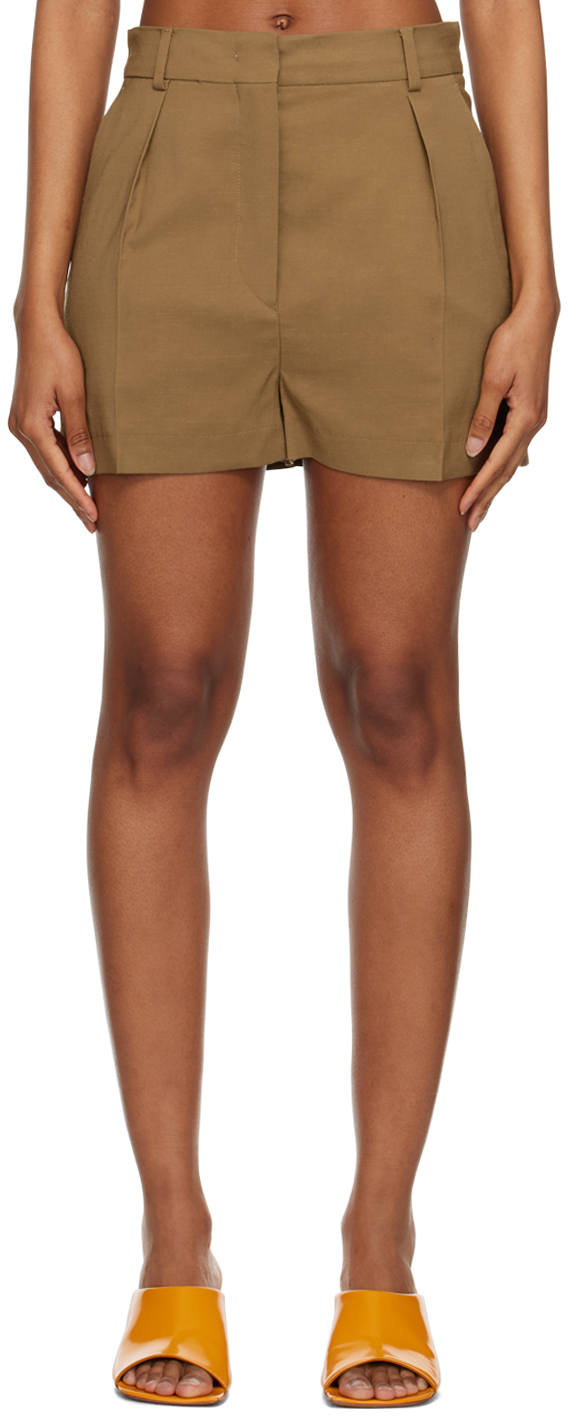 Shop Sportmax Brown Quero Shorts In 001 Hazelnut Brown