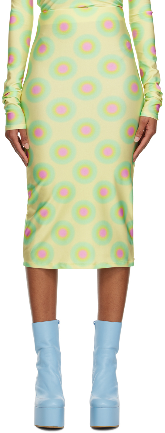 Shop Sportmax Green Gestro Midi Skirt In 003 Pastel Green