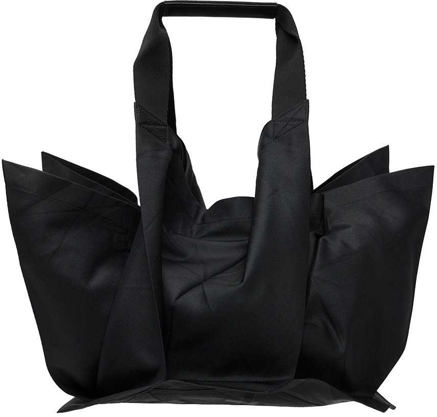 132 5. Issey Miyake Black Standard 9 Tote In 18 Black X Luster