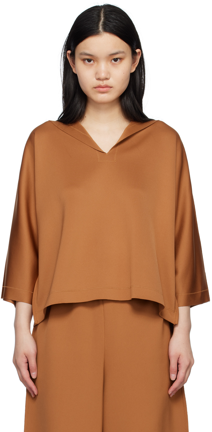 Tan Outseam T-Shirt by 132 5. ISSEY MIYAKE on Sale