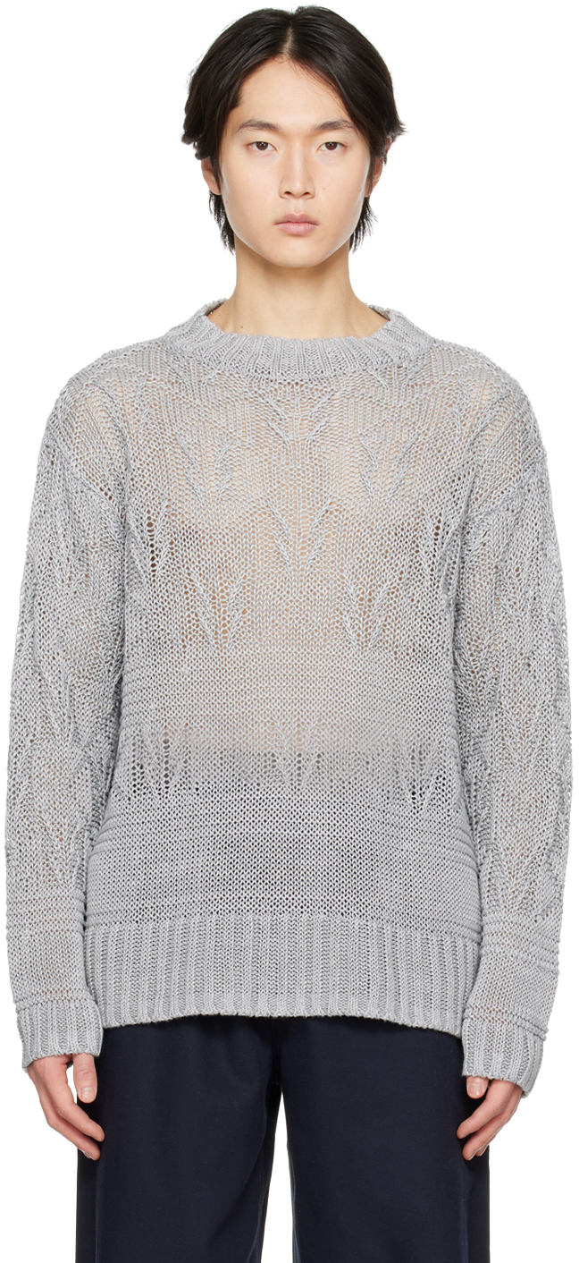 Th Products Gray Semi-sheer Sweater In Grey