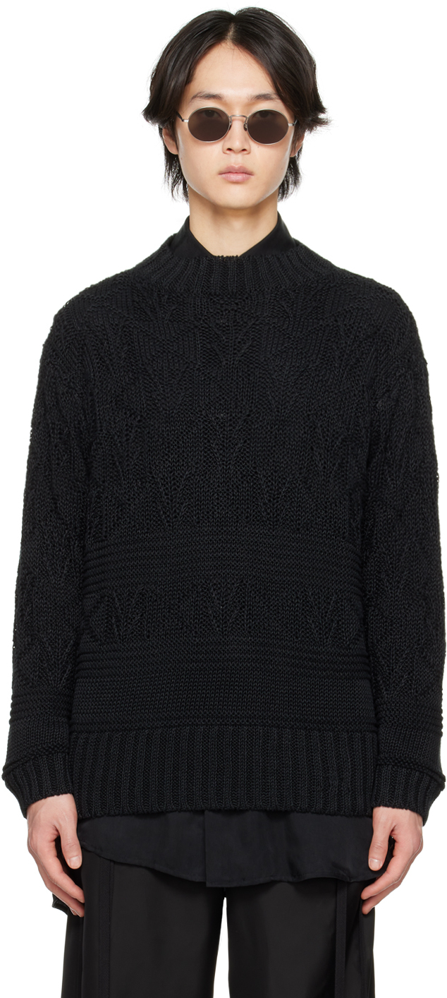 Th Products Black Semi-sheer Sweater