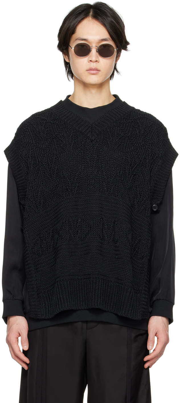 Th Products Black Semi-sheer Vest