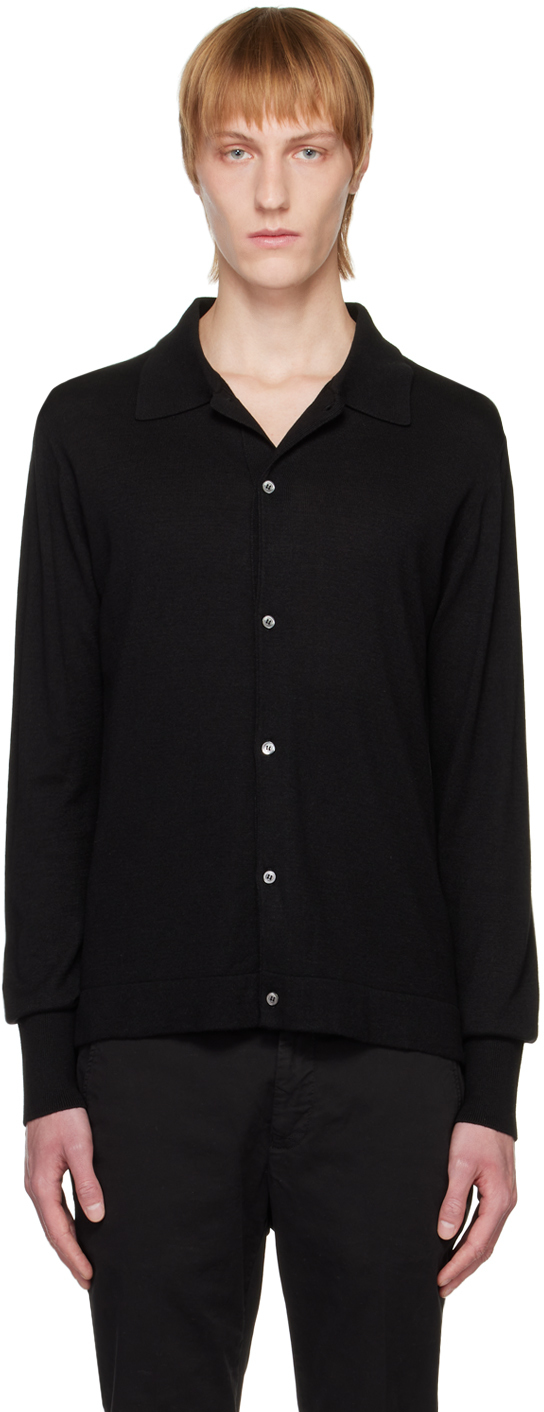 Officine Générale: Black Brent Shirt | SSENSE Canada