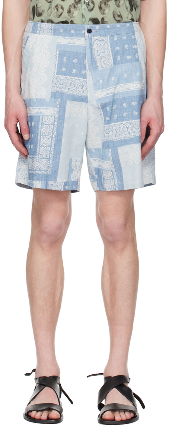 Short de bain Dior Oblique Toile technique bleu marine