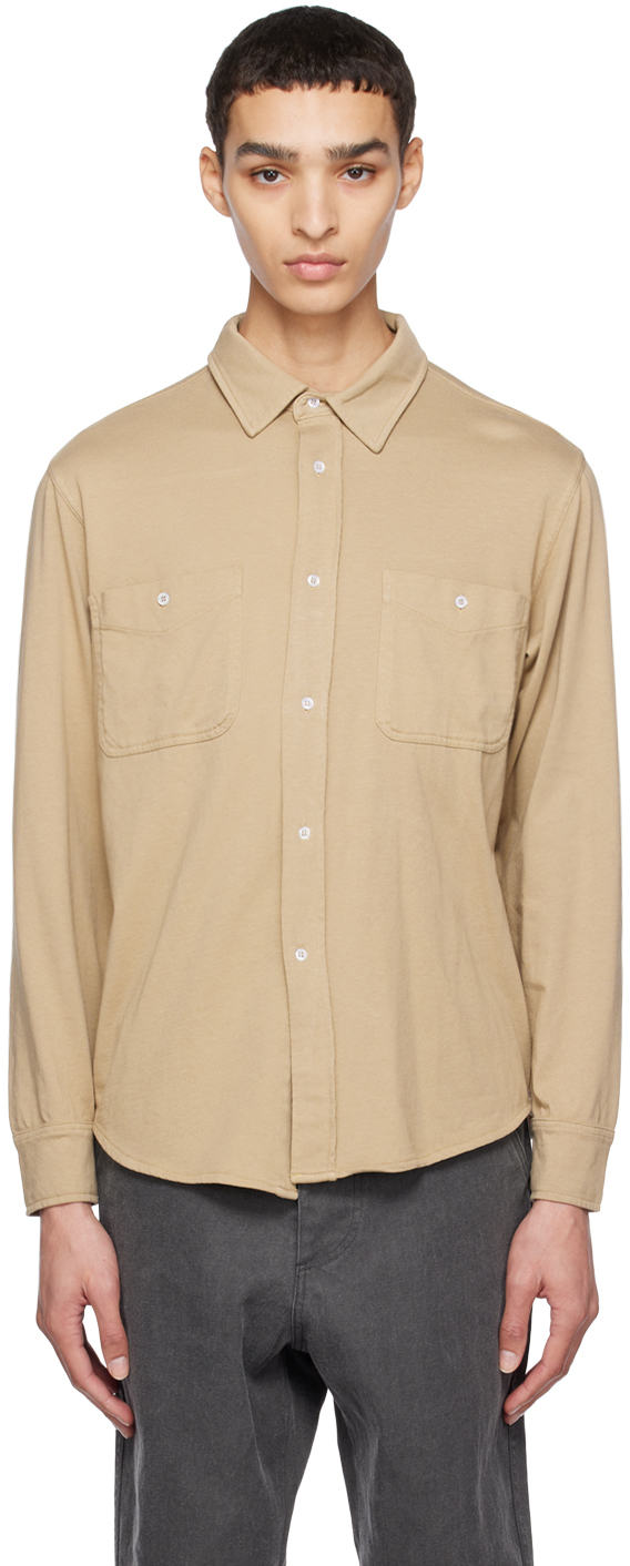 Officine Générale: Khaki Dante Shirt | SSENSE Canada