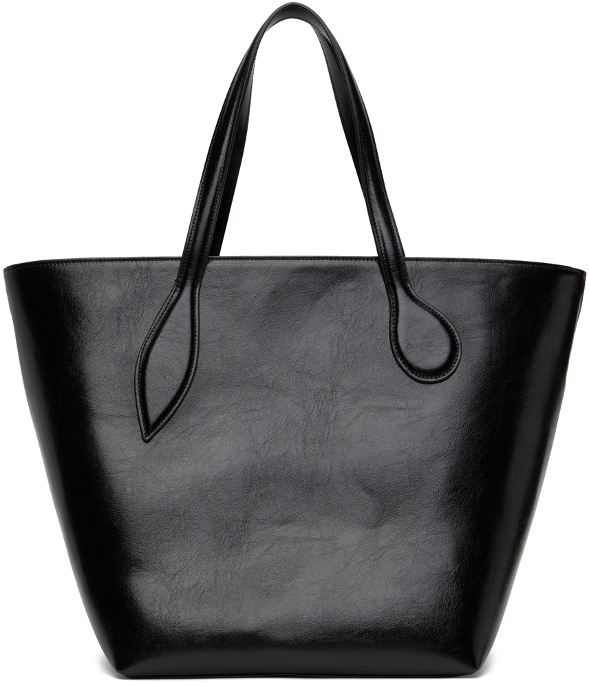 Little Liffner Black Mega Sprout Tote In Glossy Black