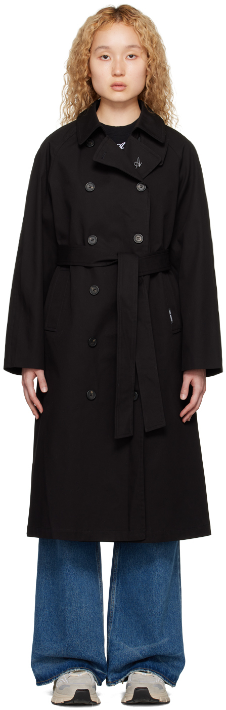 Black Globe Summer Trench Coat by Axel Arigato on Sale