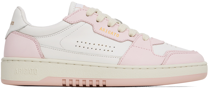Shop Axel Arigato White & Pink Dice Lo Sneakers In White/pink
