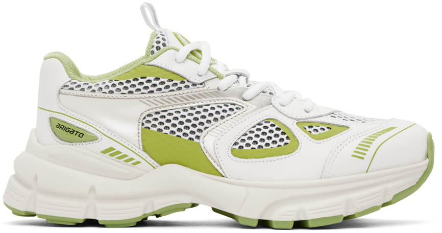 Axel Arigato White & Green Marathon Runner Sneakers
