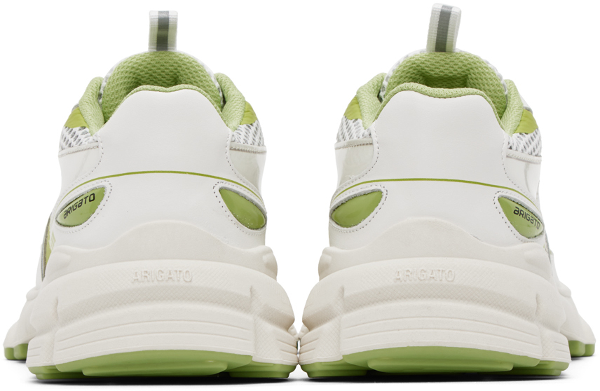 Axel Arigato White & Green Marathon Runner Sneakers In White/lime