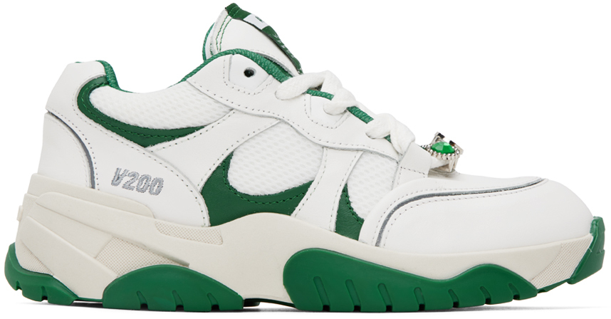 Shop Axel Arigato White & Green Catfish Lo Sneakers In White/kale Green