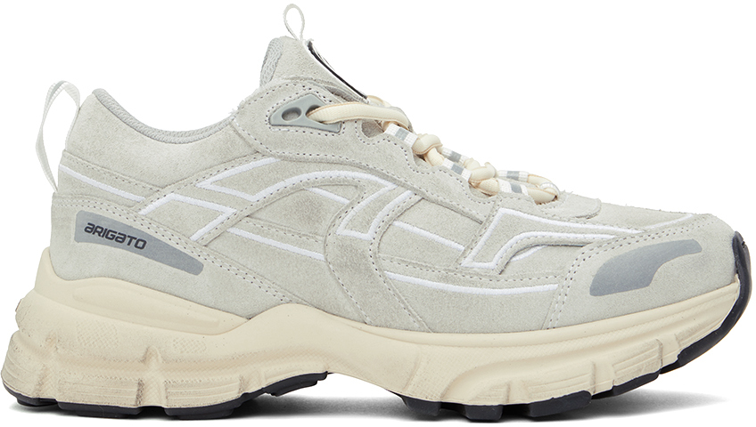 Shop Axel Arigato Gray Marathon R-trail Sneakers In Light Grey Distresse