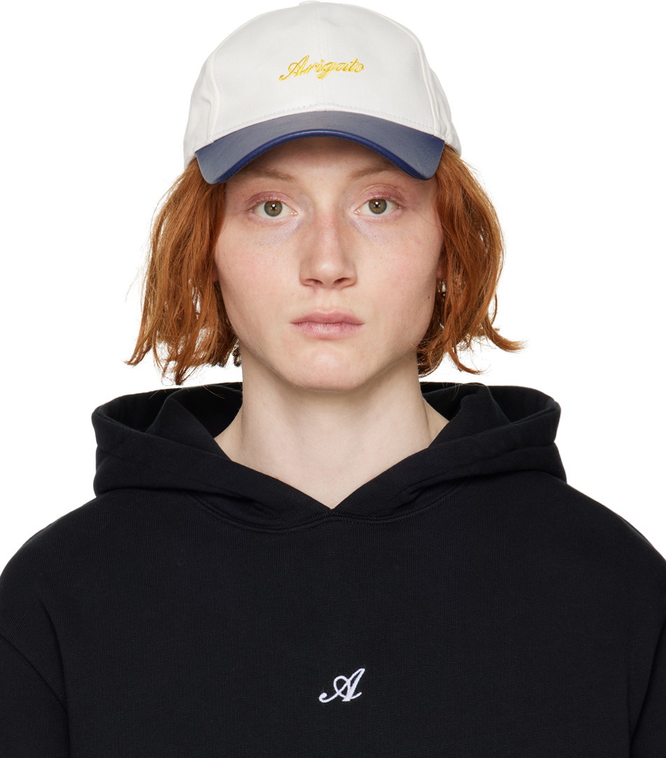 White & Navy Script Cap by Axel Arigato on Sale