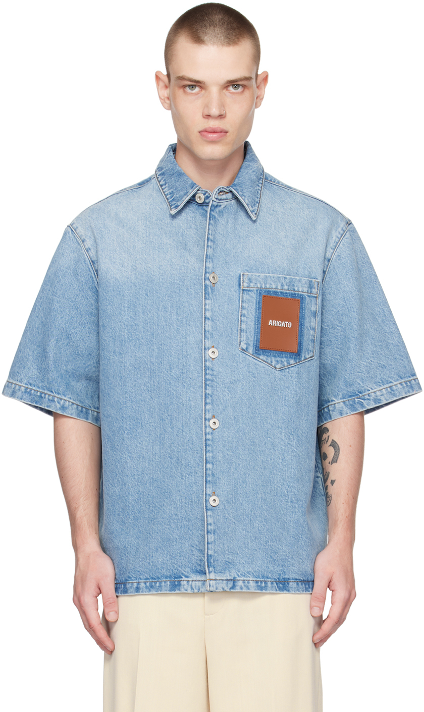 Axel Arigato Blue Strike Denim Shirt SSENSE UK