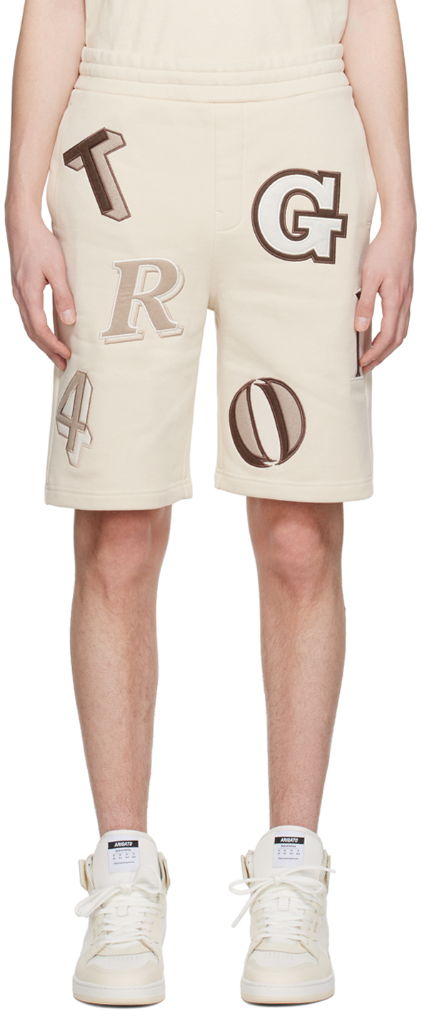 Axel Arigato Typo Organic Cotton Track Shorts In Nude