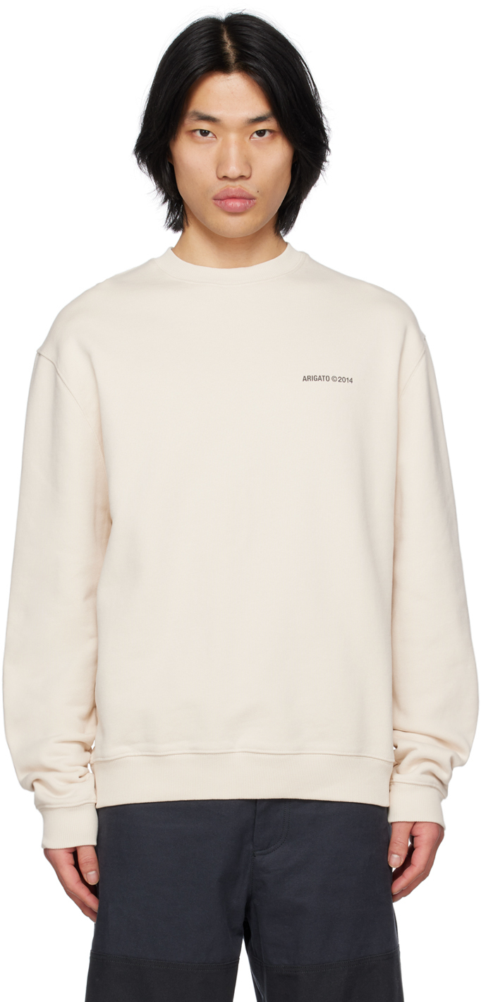 Axel Arigato Off-white Monogram Sweatshirt In Pale Beige