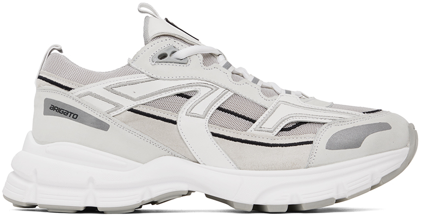 Axel Arigato: White & Gray Marathon R-Trail Sneakers | SSENSE
