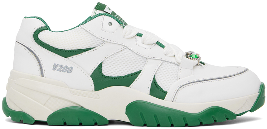 Shop Axel Arigato White & Green Catfish Lo Sneakers In White/green