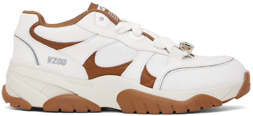 Shop Axel Arigato White & Brown Catfish Lo Sneakers In White/camel
