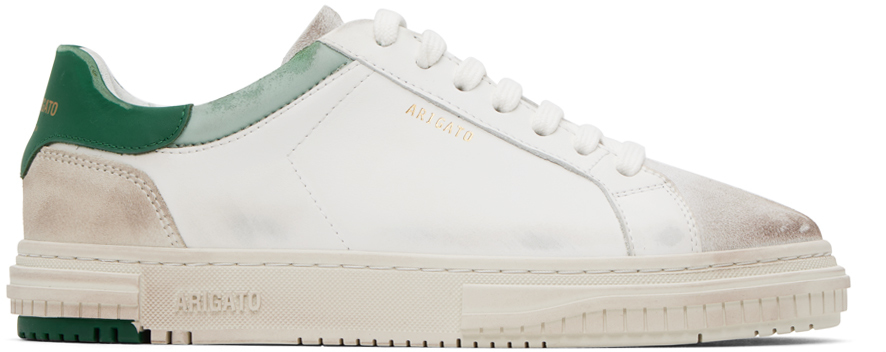 Shop Axel Arigato White & Green Atlas Sneakers In White/green