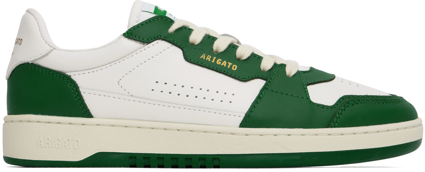 Axel Arigato: White & Green Dice Lo Sneakers | SSENSE