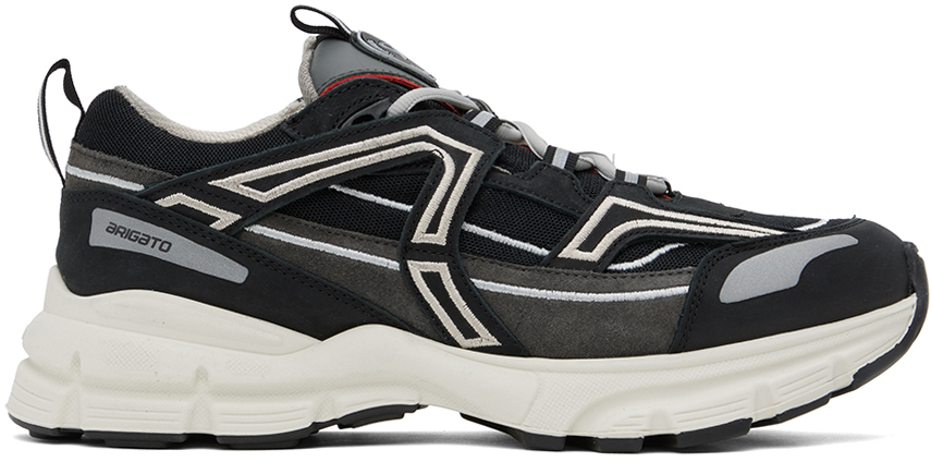 Shop Axel Arigato Black & Gray Marathon R-trail 50/50 Sneakers In Black/grey