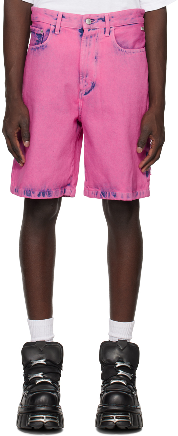 Gcds Logo-patch Cargo Shorts In Pink