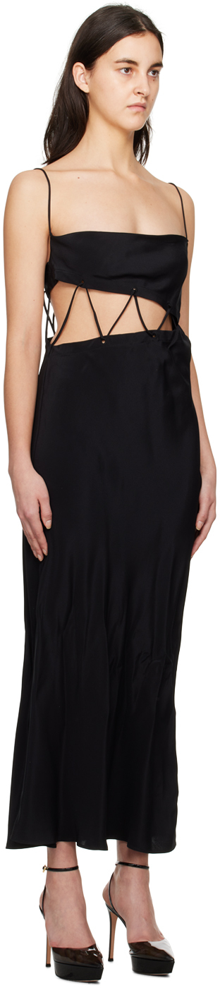 Christopher Esber Black Disconnect Midi Dress In Black