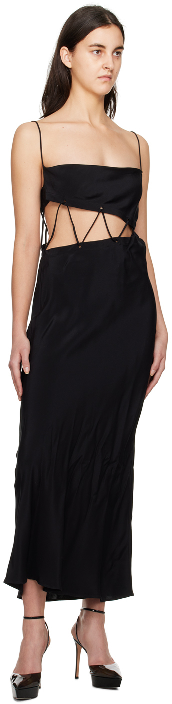 Christopher Esber Black Disconnect Midi Dress In Black