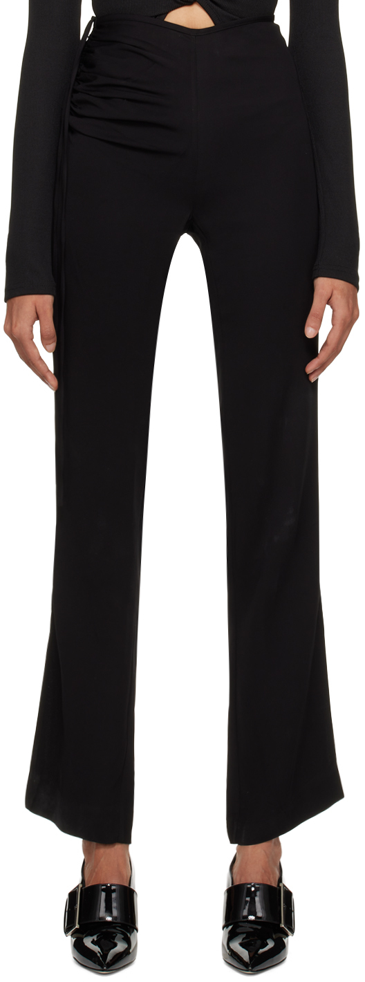 Christopher Esber Bertoia Ruched Jersey Trousers In Black