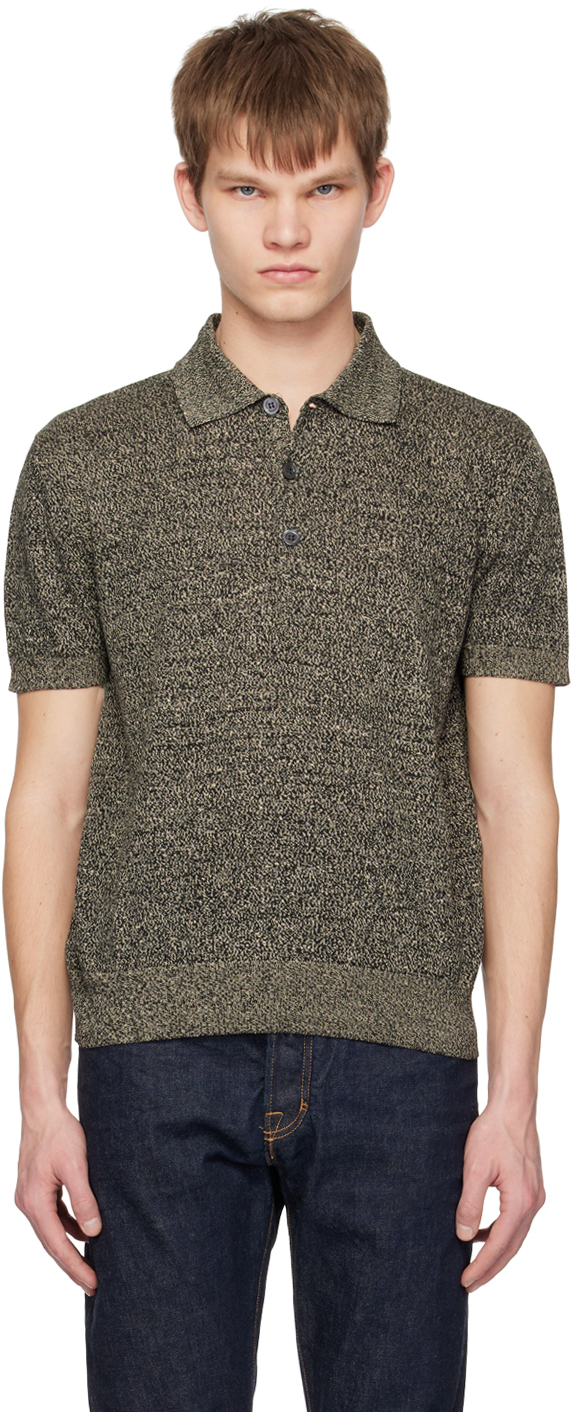 Barena Venezia Marco Slim-fit Linen And Cotton-blend Polo Shirt In Black