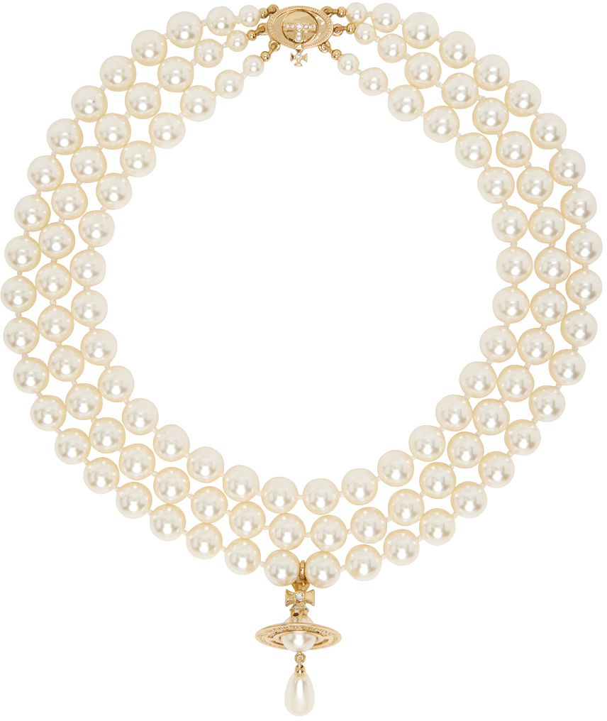 Vivienne Westwood Pearl Orb Necklace Gold Choker -  Finland