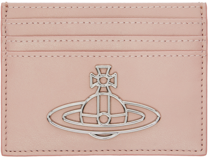 Vivienne Westwood Pink Pearlised Card Holder SSENSE