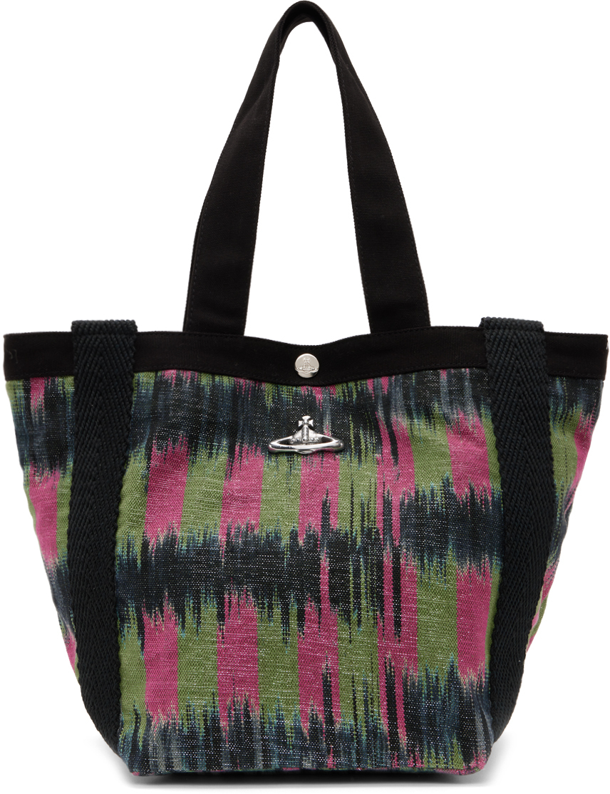Vivienne Westwood Pink & Green Worker Small Runner Tote In O104 Pink/green