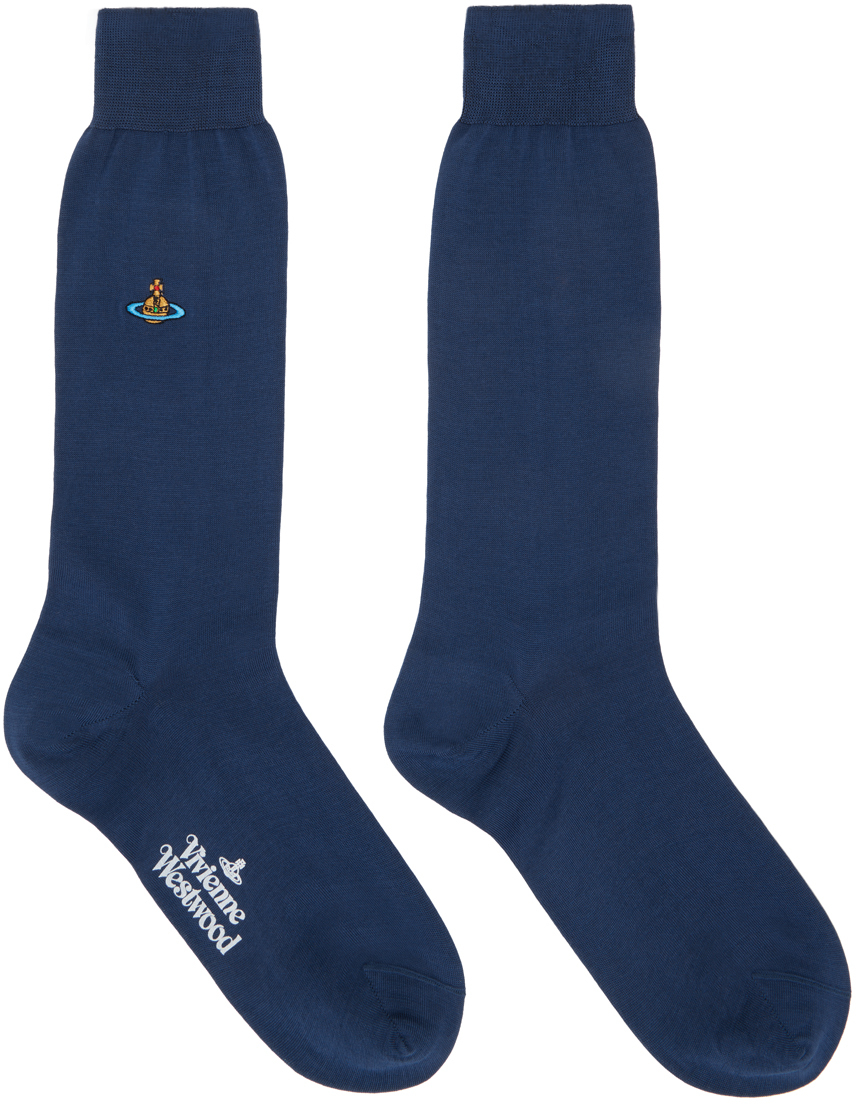Vivienne Westwood Blue Plain Socks