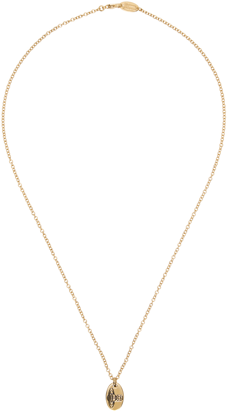 Vivienne Westwood Gold Tag Pendant Necklace